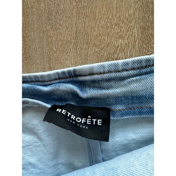 Retrofete Kayden Micro Mini Denim Skirt in Vivid Light Wash Size 28 - Picture 5 of 10